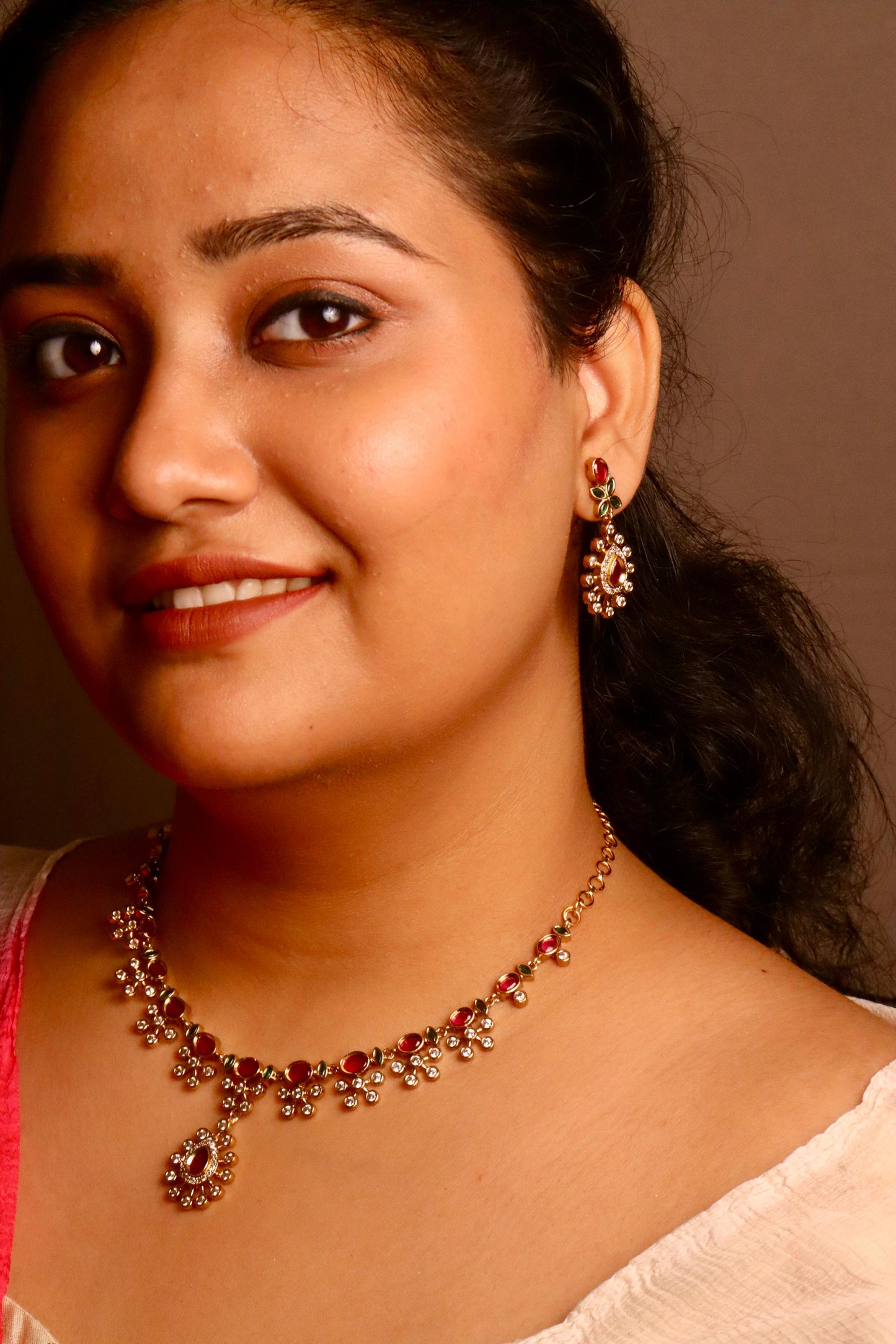 Pushpa Ad Golden Necklace set