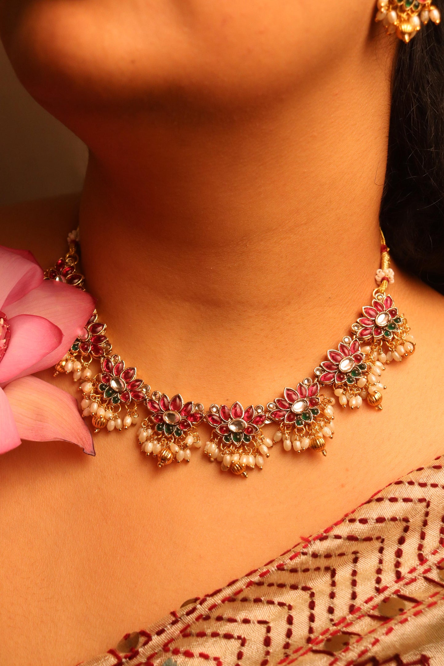 Padma Kiran Lotus Necklace Set
