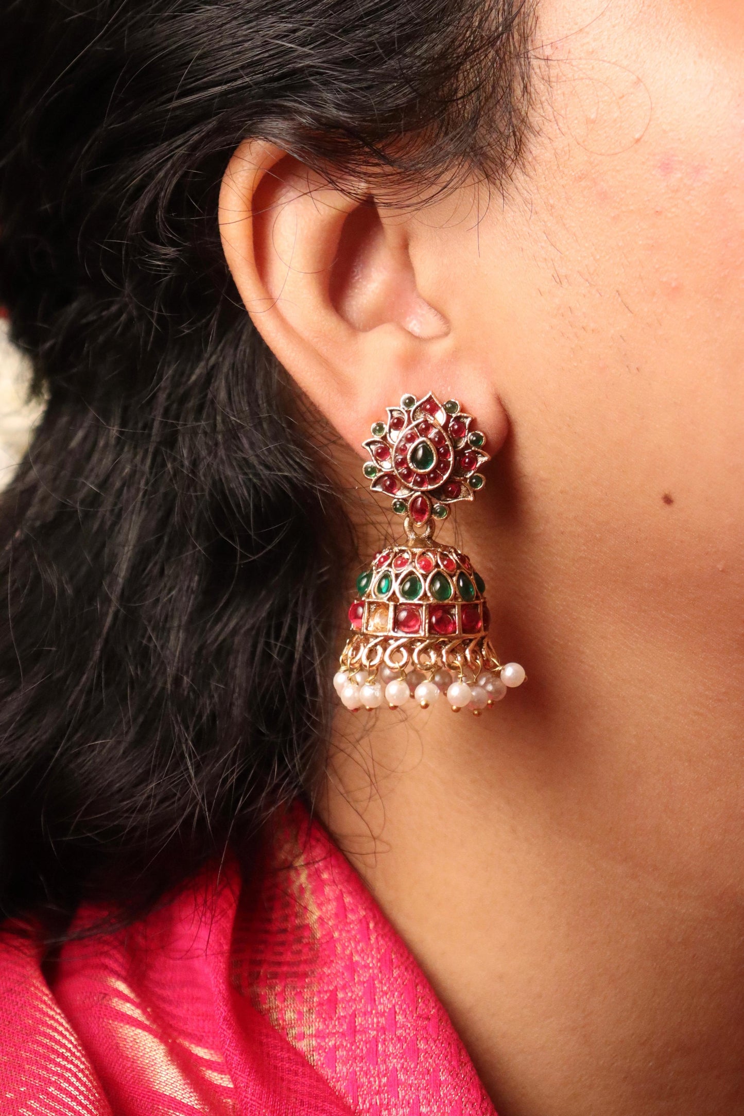 Ratna kamal lotus Jhumka