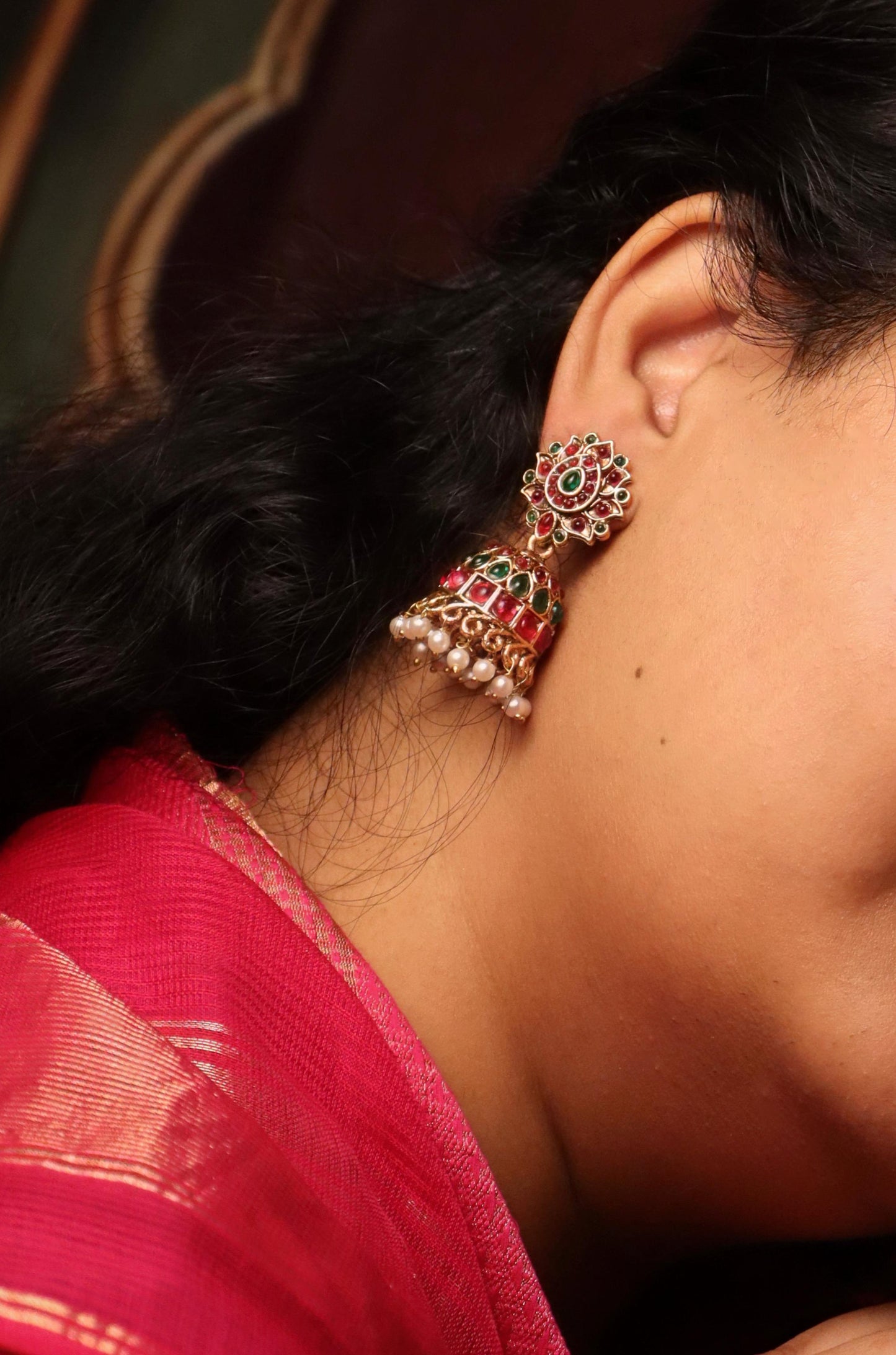 Ratna kamal lotus Jhumka