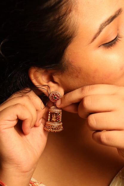 Jharokha Laxmi Gold Earrings
