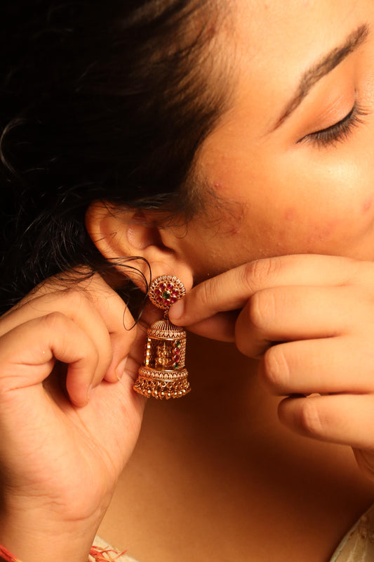 Jharokha Laxmi Gold Earrings