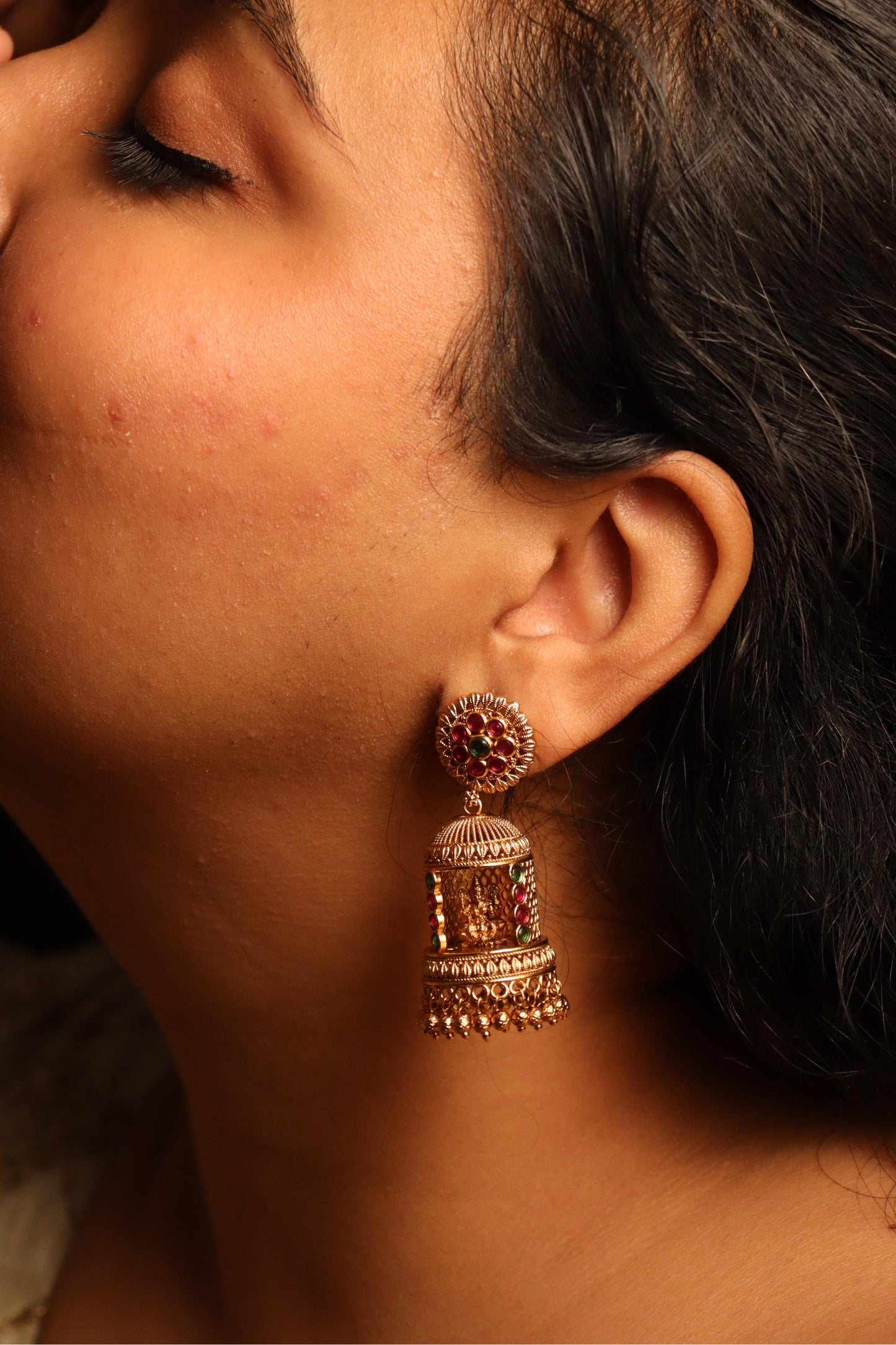 Jharokha Laxmi Gold Earrings