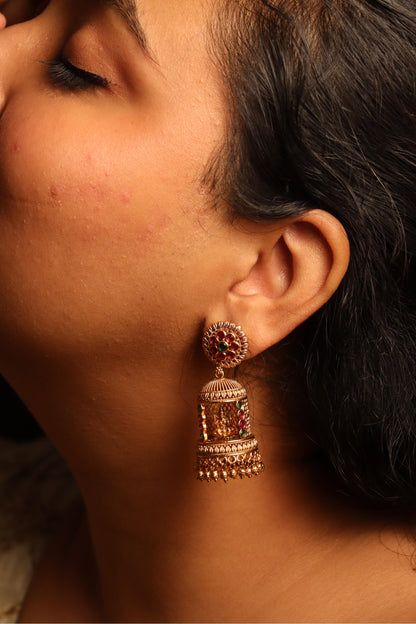Jharokha Laxmi Gold Earrings