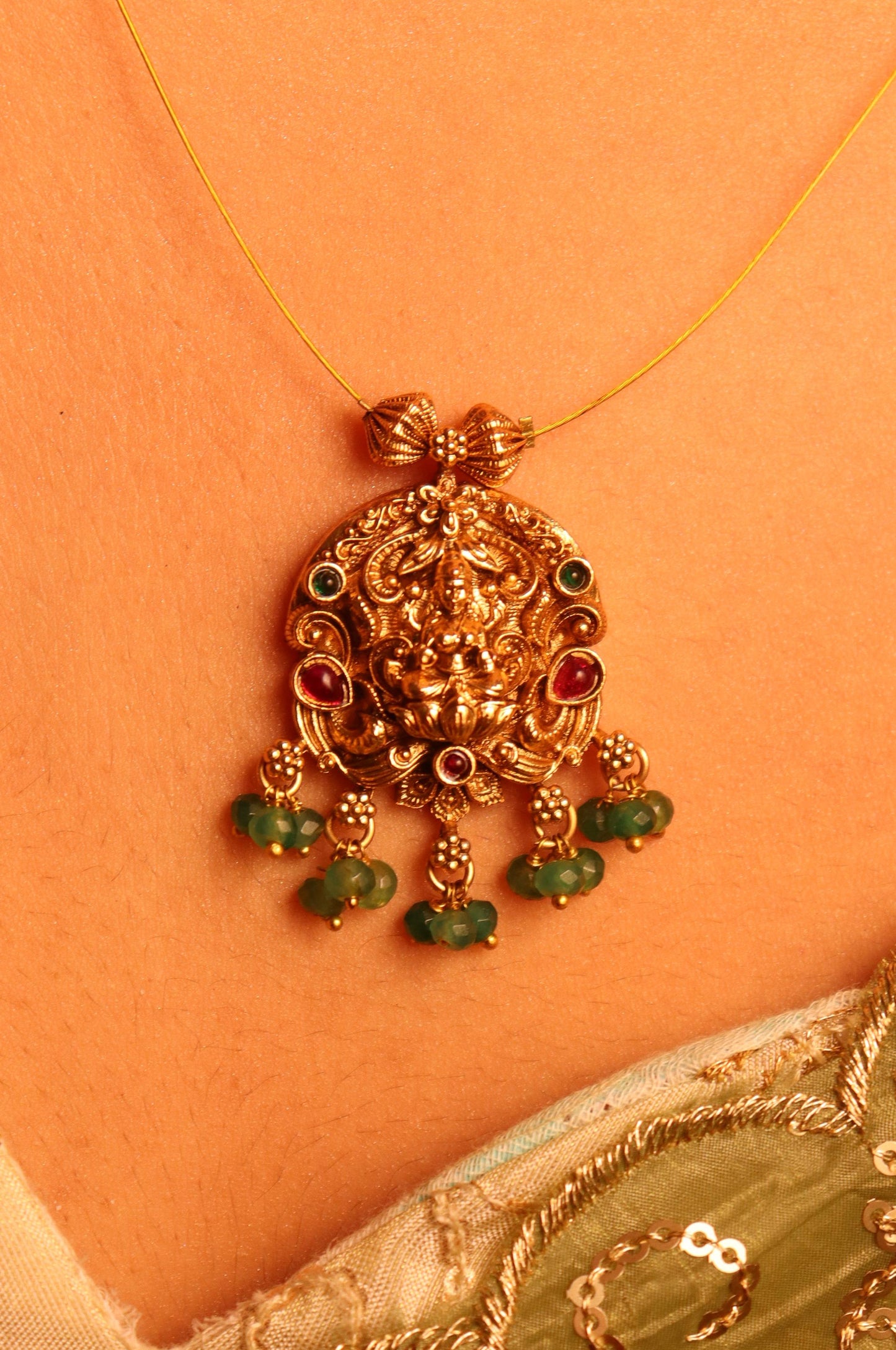 Roop Laxmi Temple Pendant Set