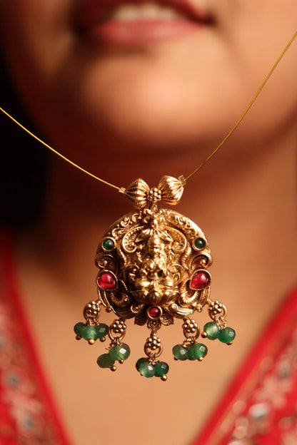 Roop Laxmi Temple Pendant Set