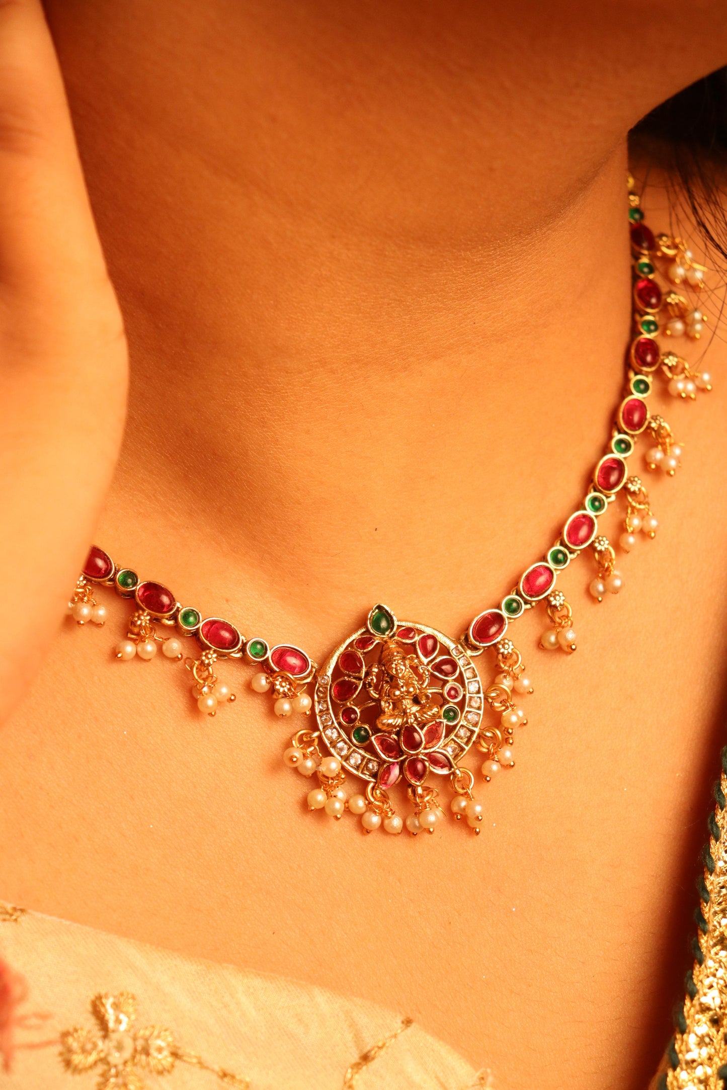 MeghLaxmi Temple Necklace Set