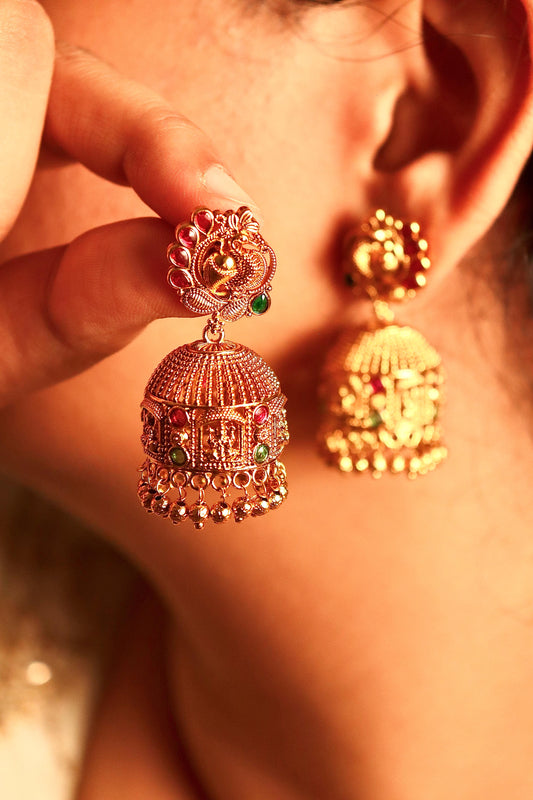 Mata Saraswati Temple Earrings