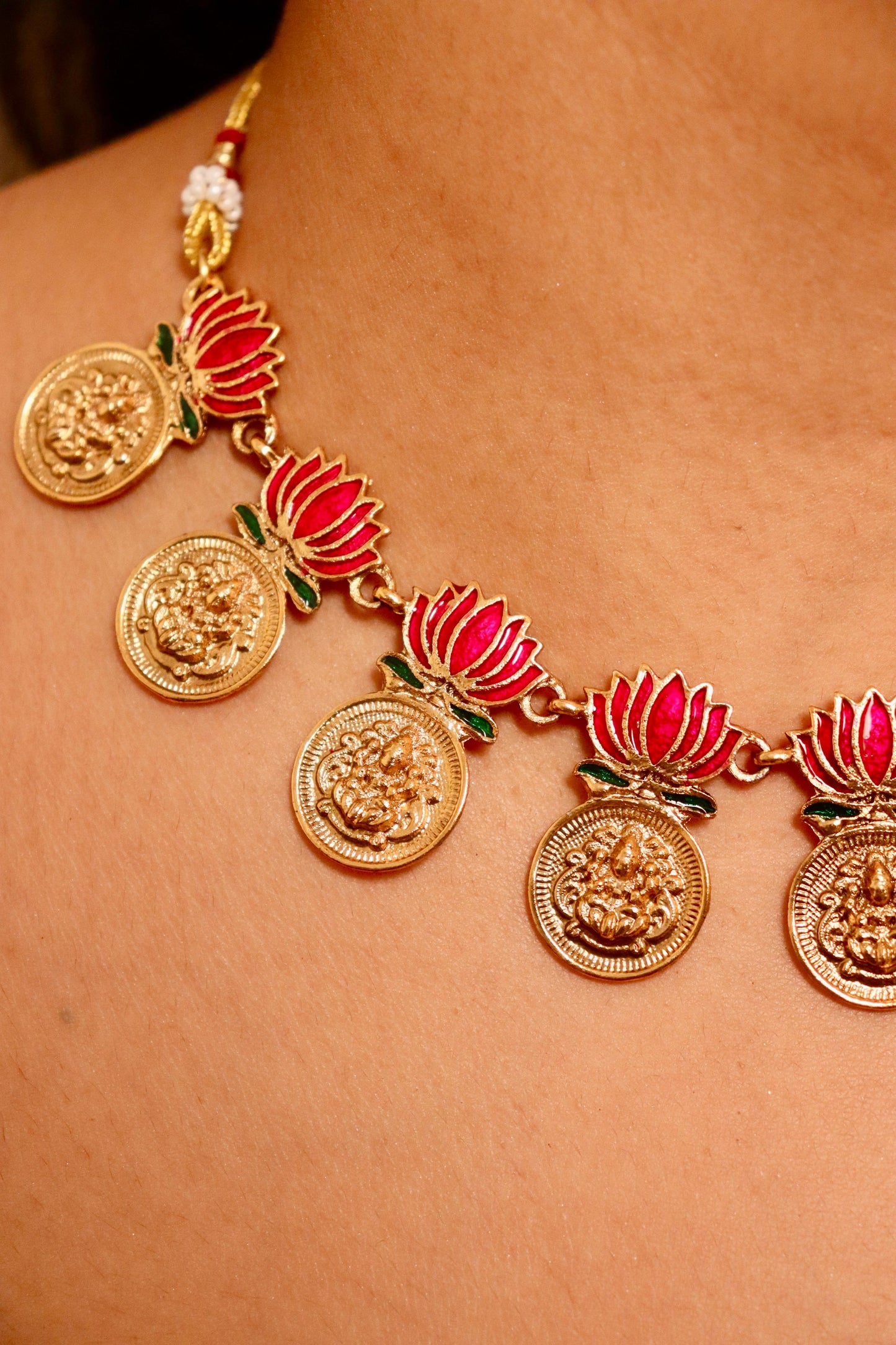 Padma Coin Lotus Necklace Set