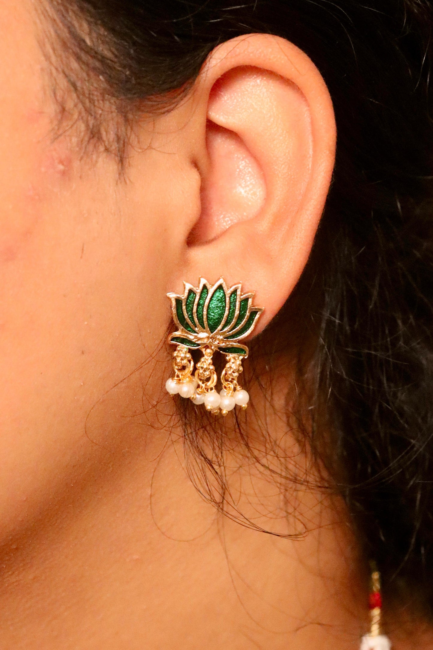 Padma lotus green Necklace Set