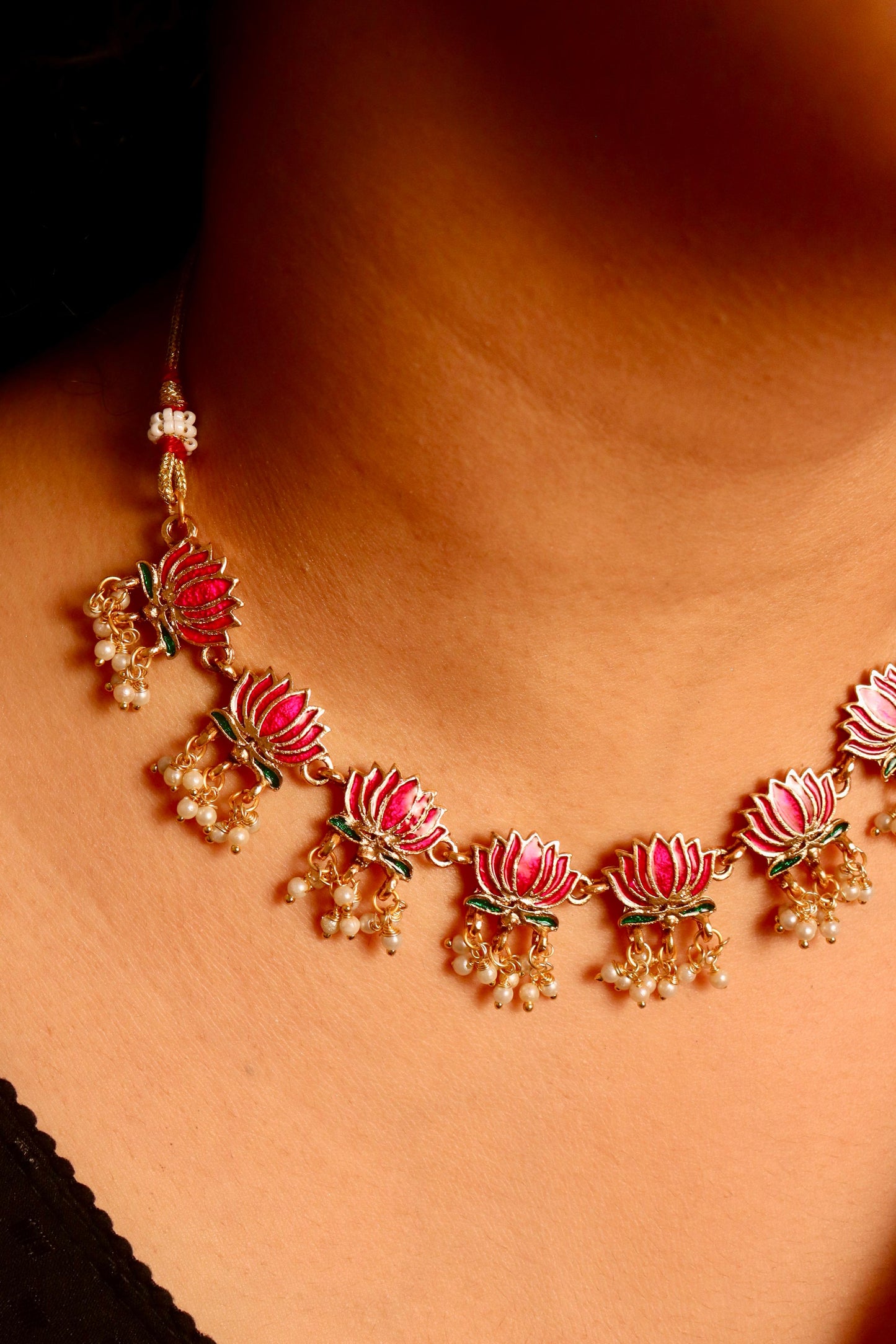 Padma lotus Pink necklace set
