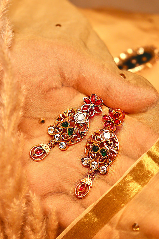 Kumudini Kundan Multi Fillgree Earrings