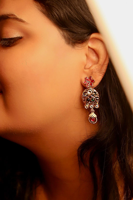Kumudini Kundan Multi Fillgree Earrings