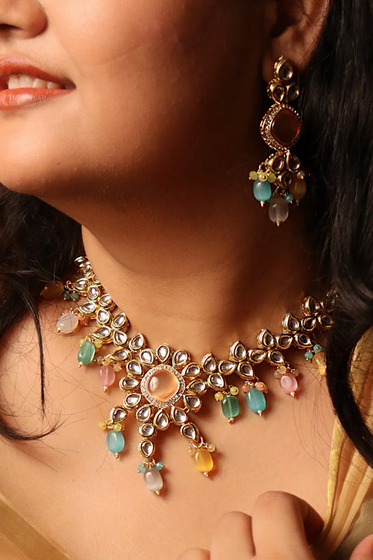 Preet Multi Kundan Necklace Set